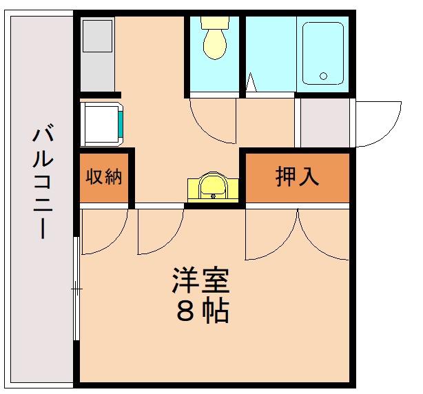 グリーンヒルズ香椎(1K/6階)の間取り写真