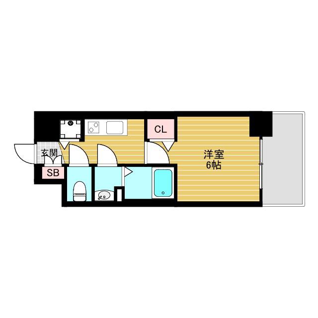 アスヴェル新大阪サウス(1K/12階)の間取り写真