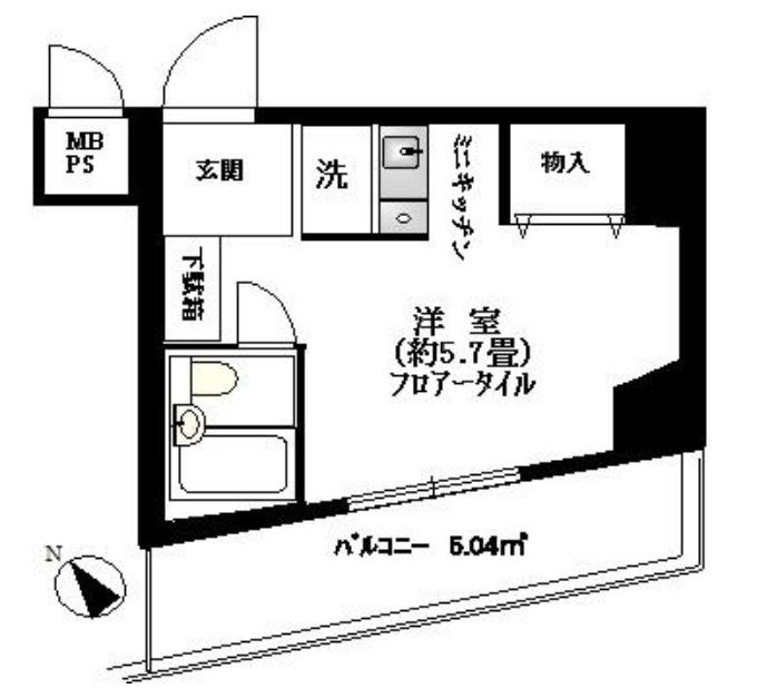 シーズ西横浜(ワンルーム/7階)の間取り写真