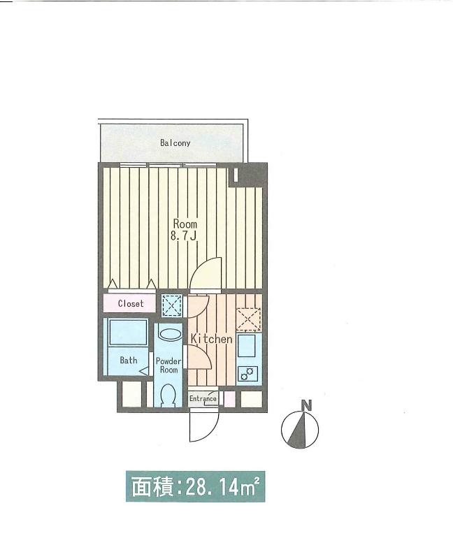ベルジェ東陽町(1K/4階)の間取り写真