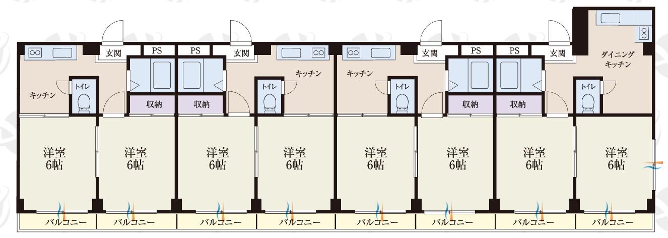 BCASA新狭山RE-BORN(2DK/3階)の間取り写真