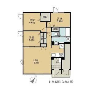 グルワール月寒東(3LDK/1階)の間取り写真