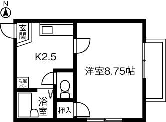 ＪＲ東海道本線 稲沢駅 徒歩8分 2階建 築34年(1K/2階)の間取り写真
