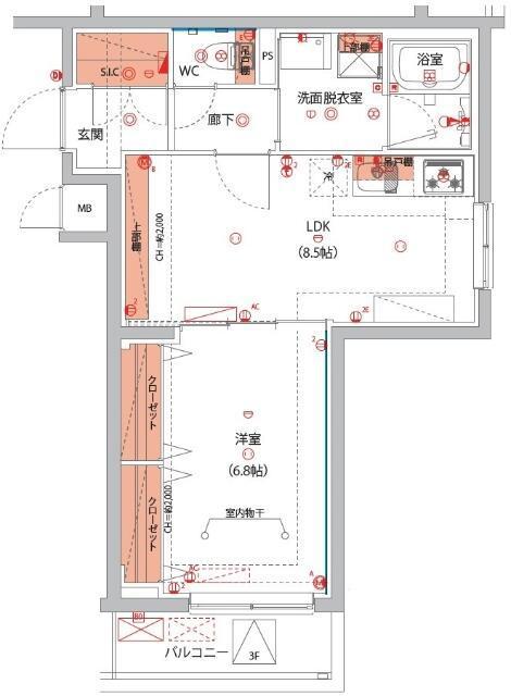 ベルグレードSI(1LDK/3階)の間取り写真