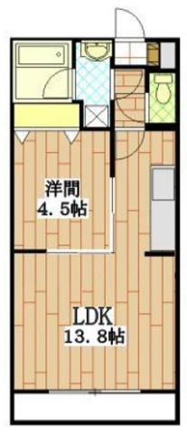 パディー江西(1LDK/2階)の間取り写真