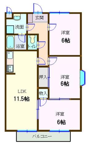 メゾンアストリア(3LDK/2階)の間取り写真