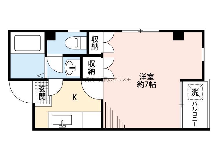 コーポSY(1K/6階)の間取り写真