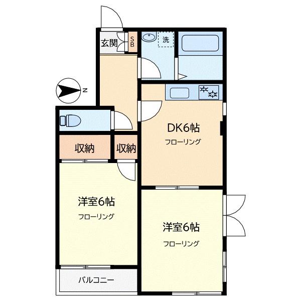 コンポート学大前(2DK/3階)の間取り写真