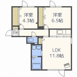 STAR ESTATE II(2LDK/4階)の間取り写真