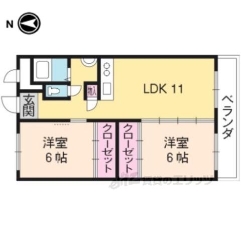 エイテルフラッツ(2LDK/3階)の間取り写真