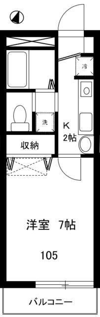 セレッソU(1K/1階)の間取り写真