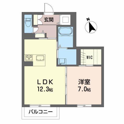 ベレオ神明(1LDK/3階)の間取り写真