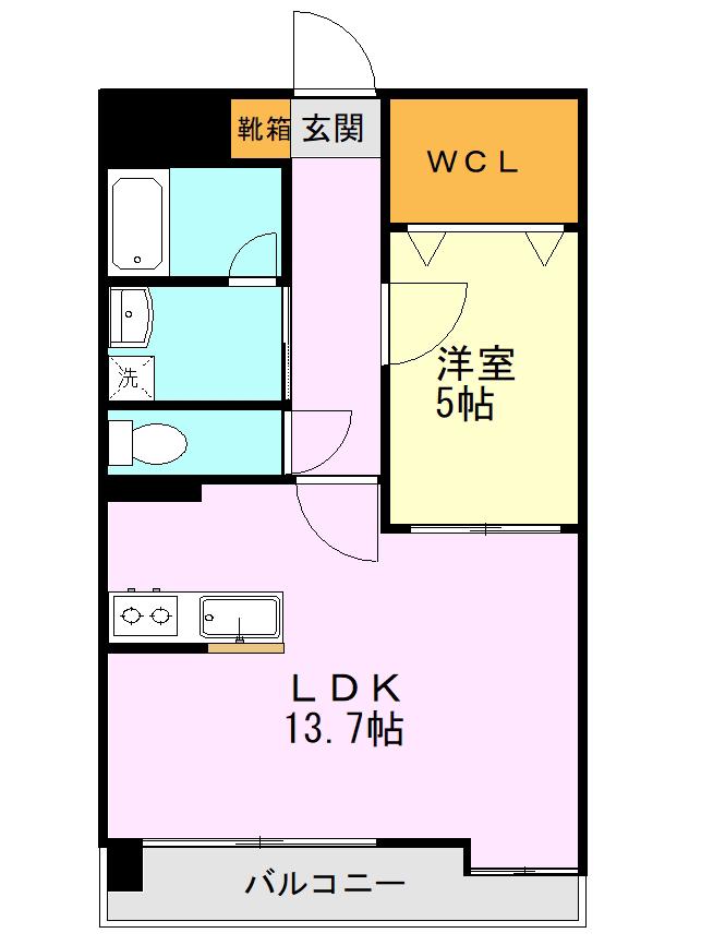 グレイスピア大津3(1LDK/4階)の間取り写真