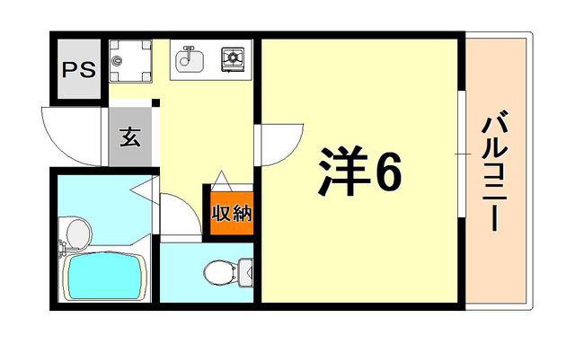 ハイツ・エスペーロ(1K/2階)の間取り写真