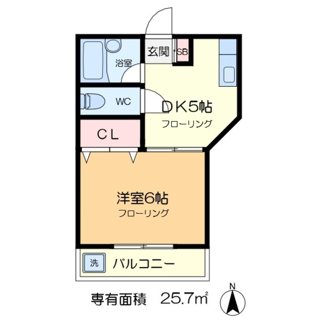 寺田マンション(1DK/1階)の間取り写真
