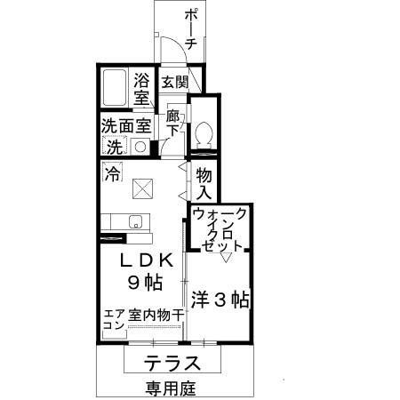 セジュールローズコート 守山市古高町(1SLDK/1階)の間取り写真