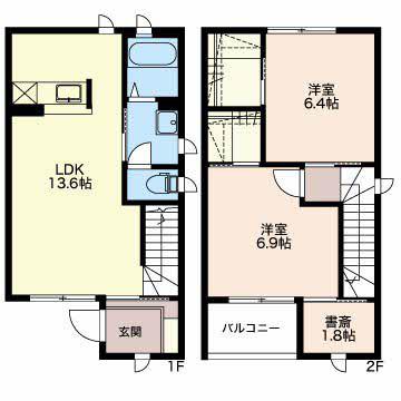 イルマーレ(2LDK/1階)の間取り写真