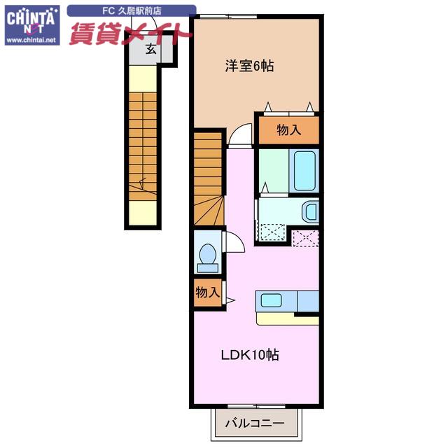 SEIS豊潤B棟(1LDK/2階)の間取り写真