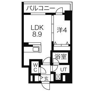 バロンドール(1LDK/7階)の間取り写真