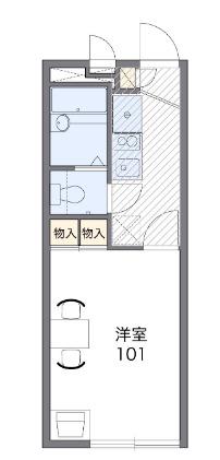 レオパレスオアシス(1K/1階)の間取り写真