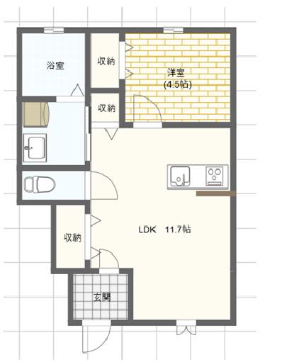 BLUE MOUNTAIN(1LDK/1階)の間取り写真