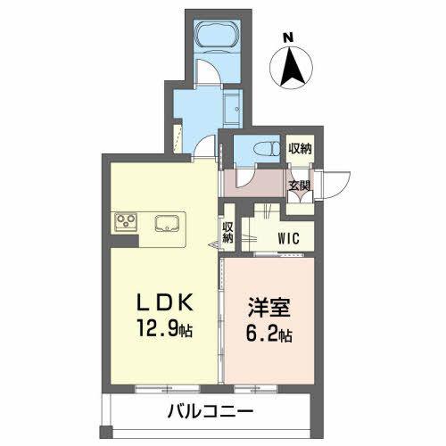 べレオガーデンズ弥右衛門(1LDK/3階)の間取り写真