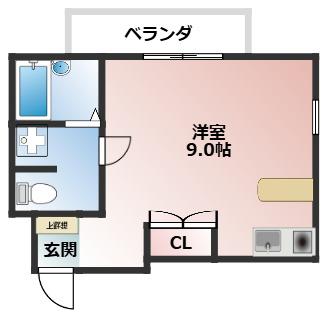 T・APARTMENT(ワンルーム/1階)の間取り写真
