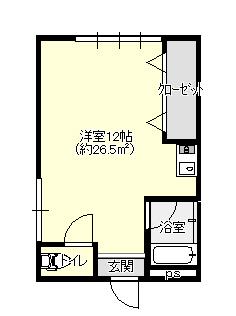 ファインハウス西元(ワンルーム/2階)の間取り写真