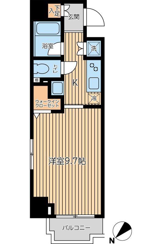 CITY SPIRE蔵前(1K/10階)の間取り写真