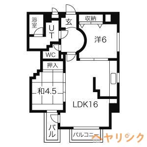 カ・ドーロ・ムロガ(2LDK/4階)の間取り写真