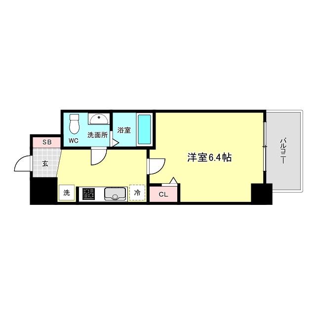 エグゼ大阪DOME CITYシエル(1K/5階)の間取り写真