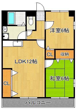 SUN POWER(2LDK/3階)の間取り写真
