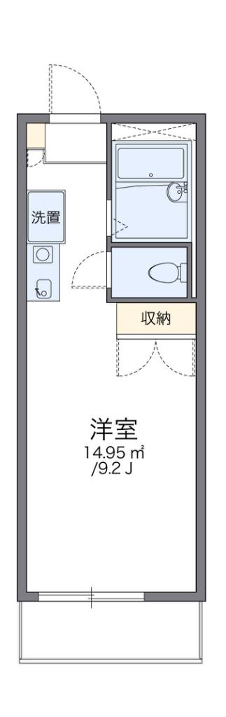 レオパレスカウベルI(1K/2階)の間取り写真