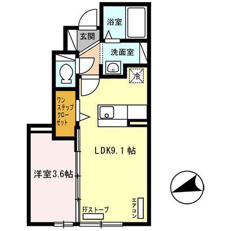 K-HAUS A(1LDK/1階)の間取り写真
