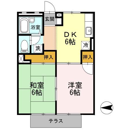 信雄マンション(2DK/3階)の間取り写真