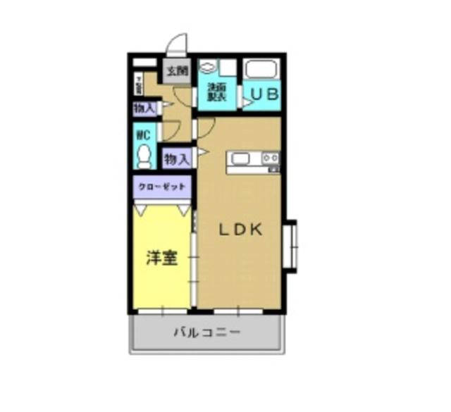カーサフェリーチェIV(1LDK/2階)の間取り写真
