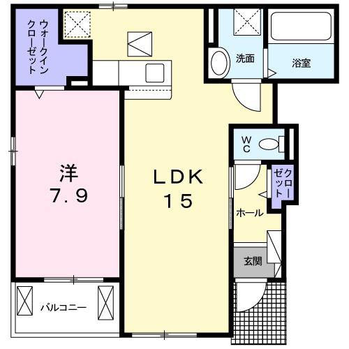 AVENIR蒼(1LDK/1階)の間取り写真
