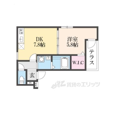 フジパレス忍ケ丘1番館(1DK/2階)の間取り写真