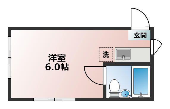 ハイム中井(ワンルーム/2階)の間取り写真