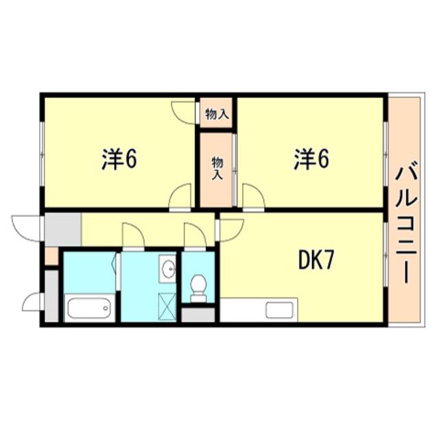 ハイツプレール(2DK/1階)の間取り写真