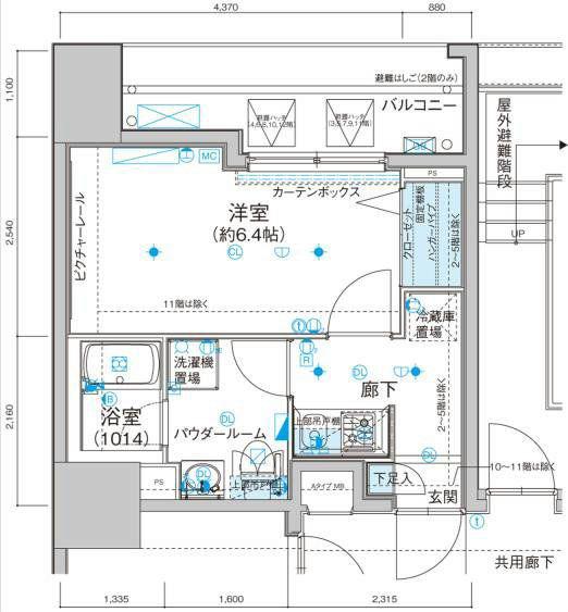 メインステージ住吉(1K/11階)の間取り写真