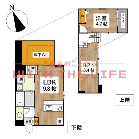 ADC津福ソフィア(1LDK/1階)の間取り写真