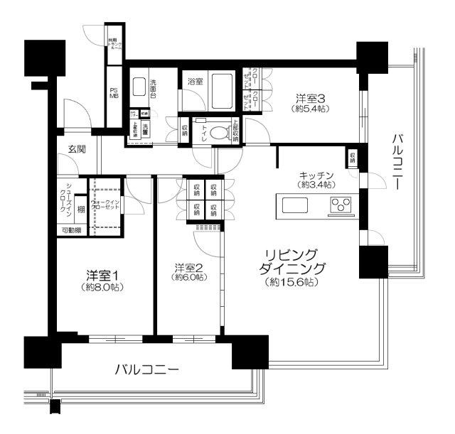 URAWA THE TOWER(3LDK/24階)の間取り写真