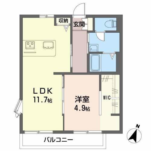 グリーンハイツシバ(1LDK/1階)の間取り写真