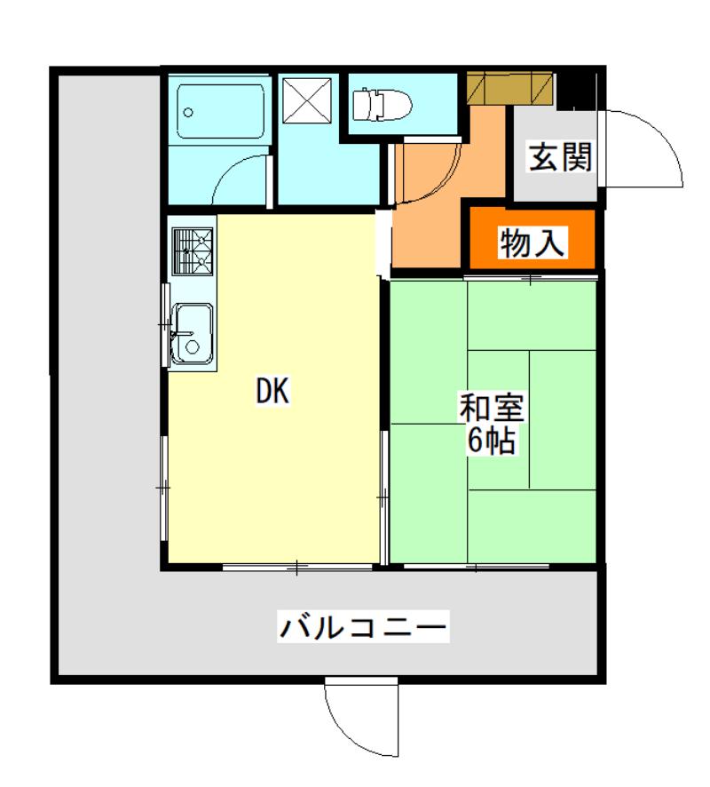 グリーンハイツ光(1DK/2階)の間取り写真