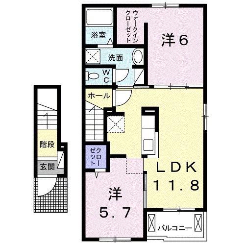 ノアーズアークテラス(2LDK/2階)の間取り写真