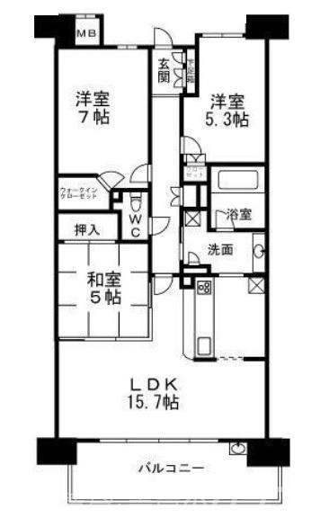 なかもずアイランズ(3LDK/14階)の間取り写真