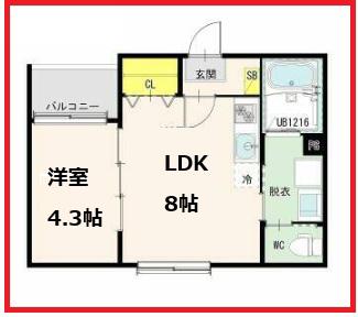 メイユー(1LDK/1階)の間取り写真