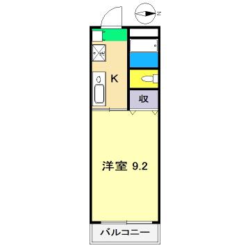 メゾングロワール(1K/1階)の間取り写真