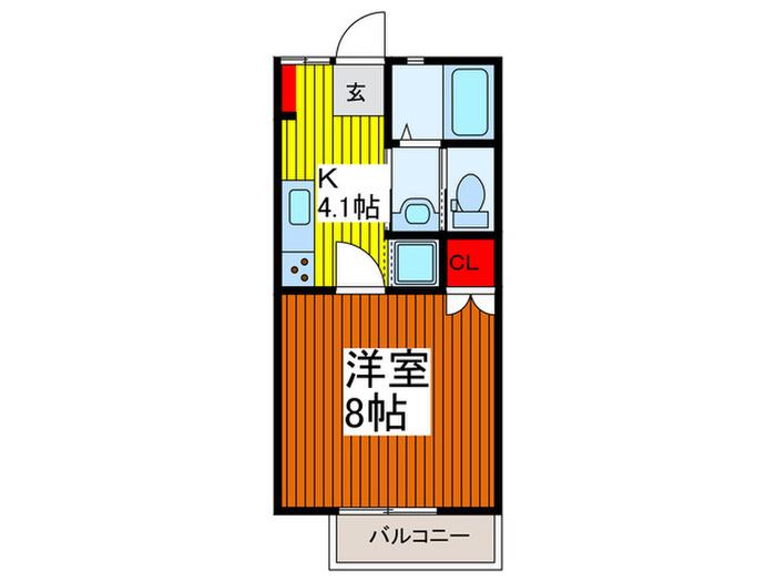 リードハウスI(1K/2階)の間取り写真